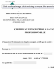 Certificat d’inscription à la TP 